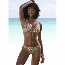 Lascana Schwimmen|Schwimmen<· Bikini-Hose salbei-pink bedruckt