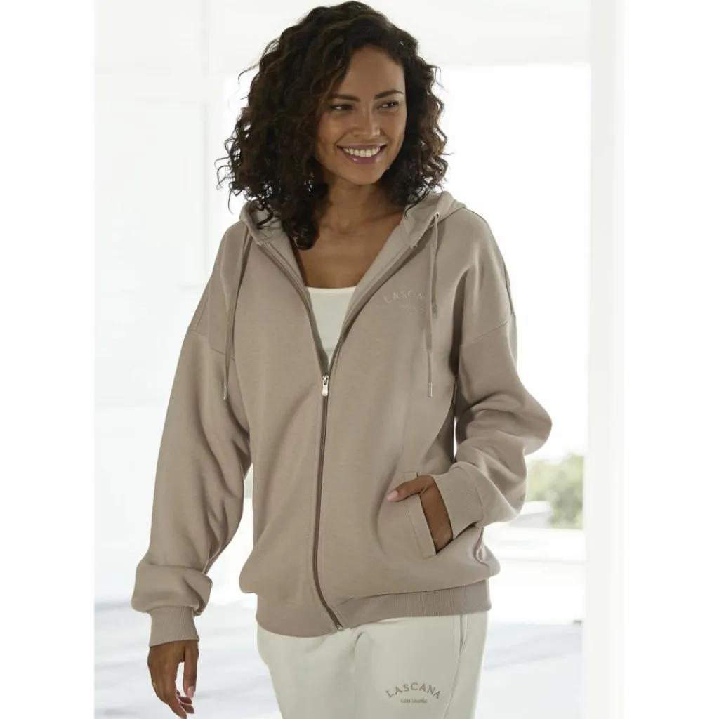 Lascana Pullover & Sweats<· Kapuzensweatjacke taupe