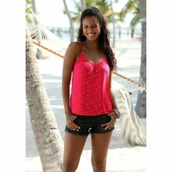 Lascana Tops & Tanks<· Spaghettitop navy - pink