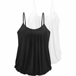 Lascana Tops & Tanks<· Spaghettitop wei&szlig; - schwarz