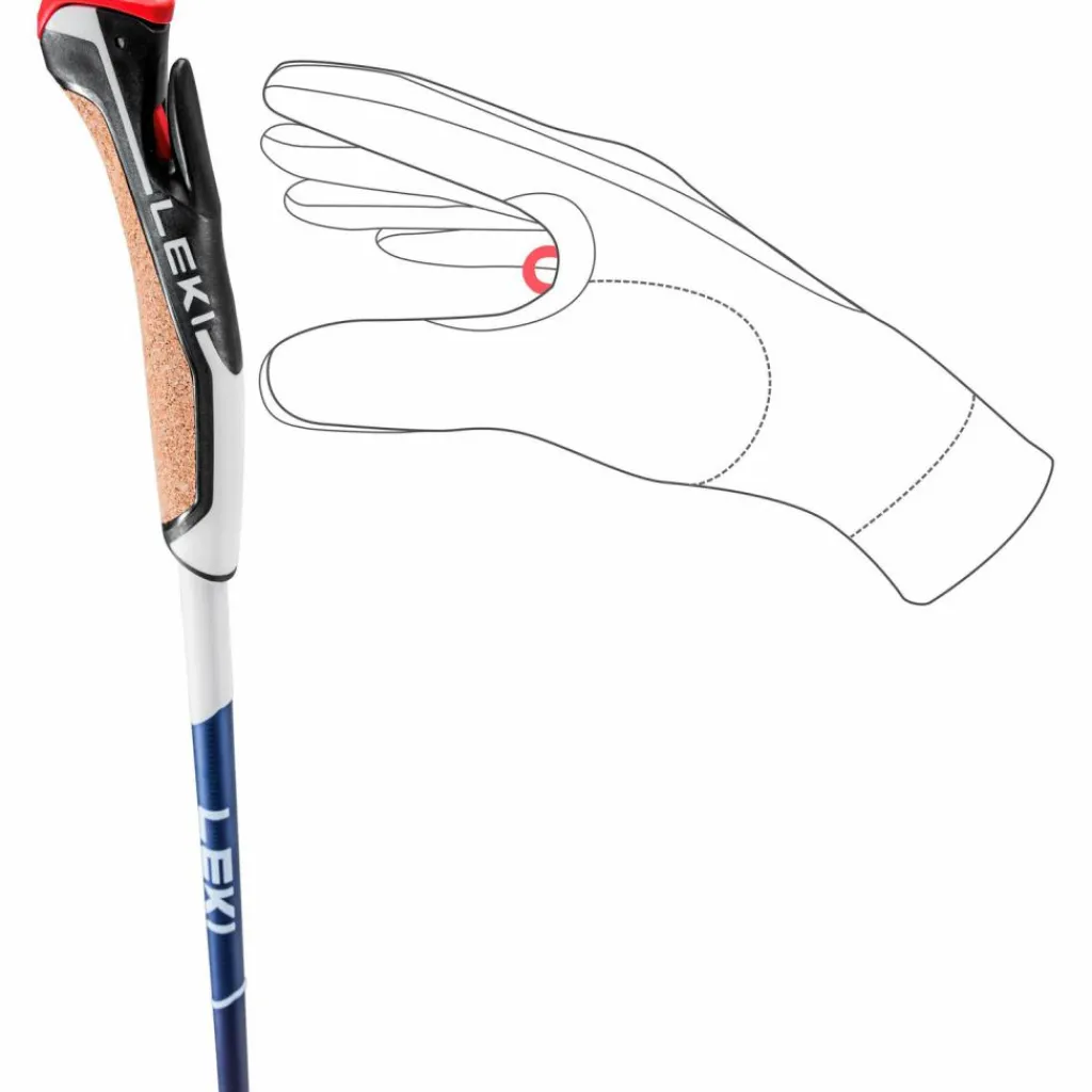 LEKI Nordic Walking|Stöcke<· Smart Pacer Lite midnightblue dark metallic-darkblue-white