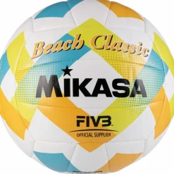 Mikasa Volleyball|Bälle<· BV543C VXA LG Beach Classic blau-gelb-orange-wei&szlig;