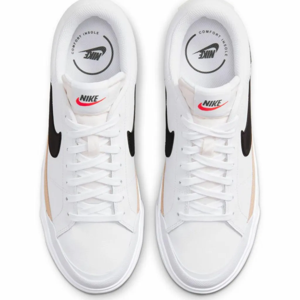 Nike Streetwear|Sneaker<· Court Legacy Lift white-black-hemp-team orange