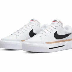 Nike Streetwear|Sneaker<· Court Legacy Lift white-black-hemp-team orange