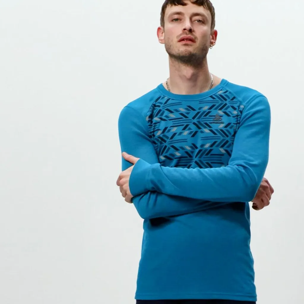 Odlo Unterwäsche<· ACTIVE WARM ECO tumultuous sea graphic fw20-diving navy