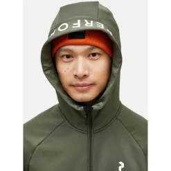 Peak Performance Fleecejacken<· M Rider Zip Hood olive