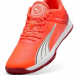 PUMA Volleyball|Badminton<· Accelerate Turbo glowing red-puma white-dark crimson-puma black