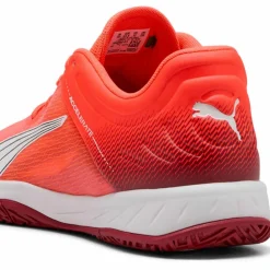 PUMA Volleyball|Badminton<· Accelerate Turbo glowing red-puma white-dark crimson-puma black