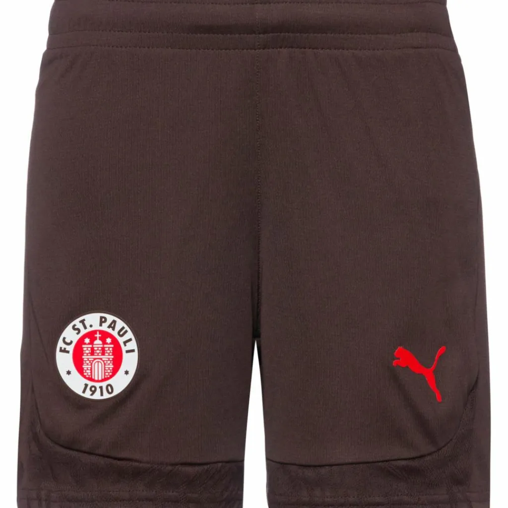 PUMA Shorts<· FC St. Pauli dark chocolate-puma red