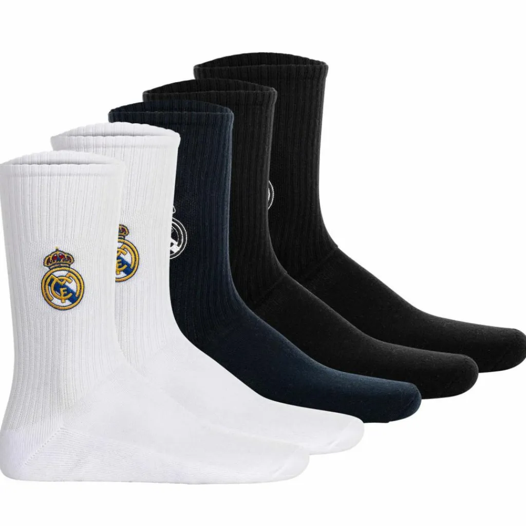 Real Madrid Socken<· Socken Weiß/Dunkelblau/Schwarz