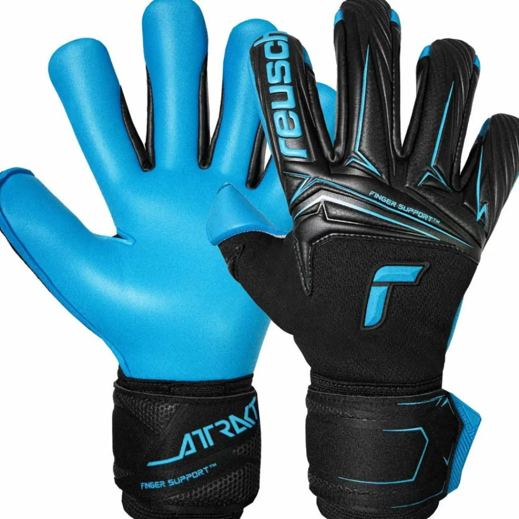 Reusch Handschuhe|Handschuhe<· Attrakt Aqua Finger Support 7736 blck/aqua blue