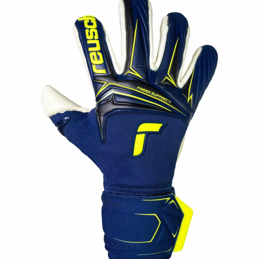 Reusch Handschuhe|Handschuhe<· Attrakt Duo Finger Support 4409 premium blue/sfty yellow