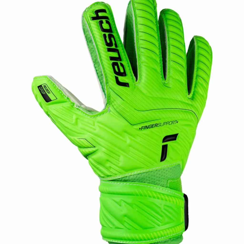 Reusch Handschuhe<· Attrakt Grip Finger Junior 5007 green gecko