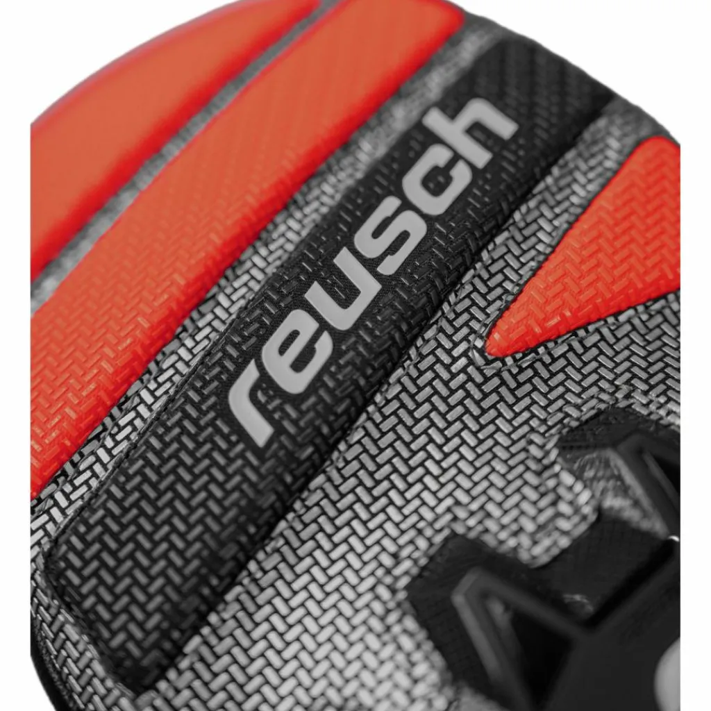 Reusch Skihandschuhe<· Worldcup Warrior Team Mitten 7588 blck/silver/fluo red