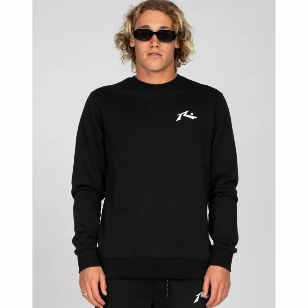 RUSTY Pullover & Sweats<· ONE HIT WONDER CREW FLEECE Black