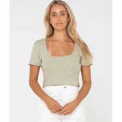 RUSTY Tops & Tanks<· SIMMER CROP TOP Surf Spray