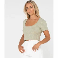 RUSTY Tops & Tanks<· SIMMER CROP TOP Surf Spray