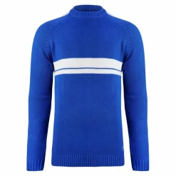 RUSTY Pullover & Sweats<· White LINES KNIT SWEATER Sodalite Blue