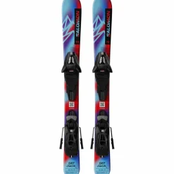 Salomon Skier|Ski<· QST XS and C5 pastel neon blue