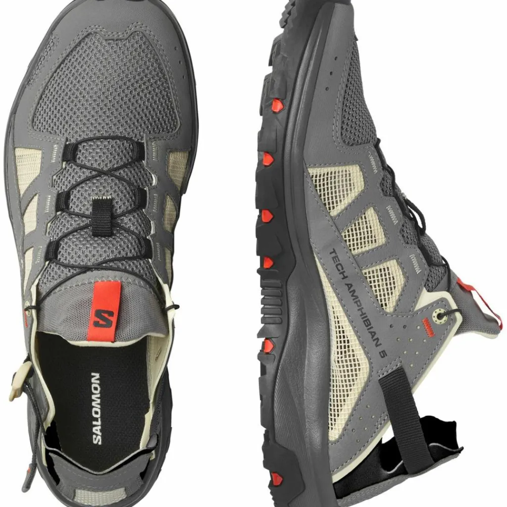 Salomon Urban Outdoor|Badeschuhe<· TECHAMPHIBIAN 5 pewter-moth-fiery red