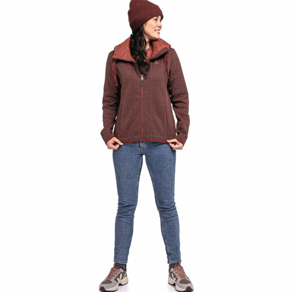 Schöffel Fleecejacken<· Fleece Hoody Aurora L 2635 - rot