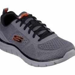 Skechers Streetwear|Sneaker<· Track charcoal mesh-synthetic-orange trim