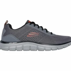 Skechers Streetwear|Sneaker<· Track charcoal mesh-synthetic-orange trim