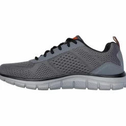 Skechers Streetwear|Sneaker<· Track charcoal mesh-synthetic-orange trim