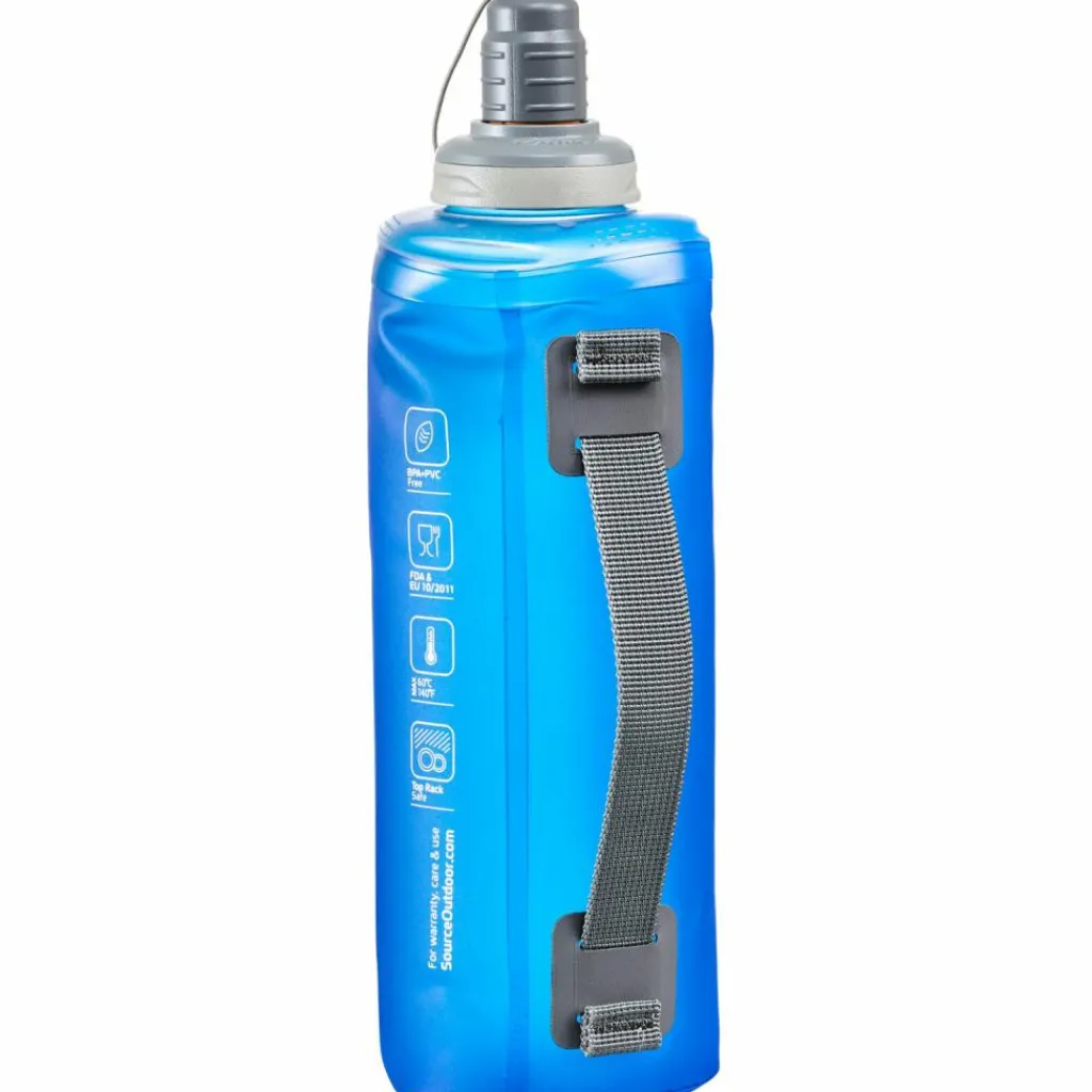 Source Trinkzubehör|Trinkzubehör<· Nomadic foldable bottle 1 Liter blue