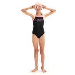 SPEEDO Schwimmen<· Logo Thinstrap Muscleback black-taffy pink