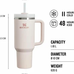 Stanley Trinkzubehör|Trinkzubehör<· Quencher H2.O FlowState Tumbler rose quartz