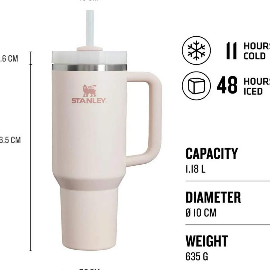 Stanley Trinkzubehör|Trinkzubehör<· Quencher H2.O FlowState Tumbler rose quartz