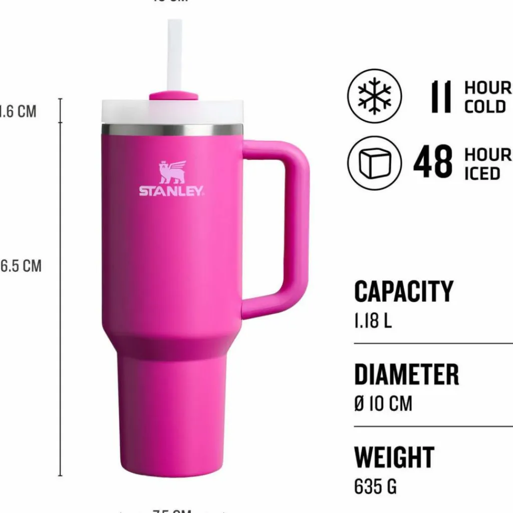 Stanley Trinkzubehör|Trinkzubehör<· Quencher H2.O FlowState Tumbler violet blossom