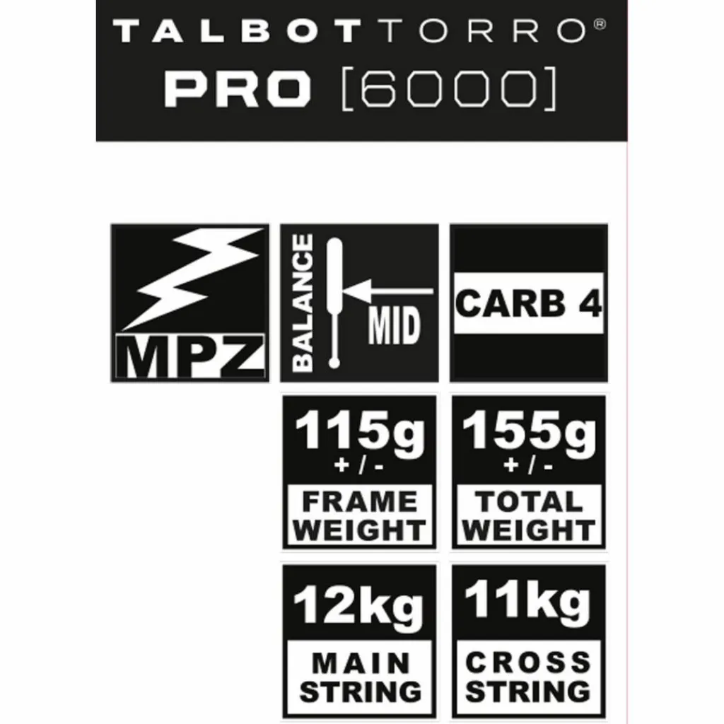 Talbot-Torro Squash|Schläger<· Pro 6000 grau