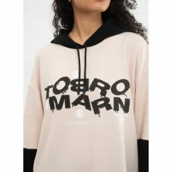 Tom Barron Pullover & Sweats<· WOMEN OVERSIZE FIT TUNIC SWEATSHIRT ecru