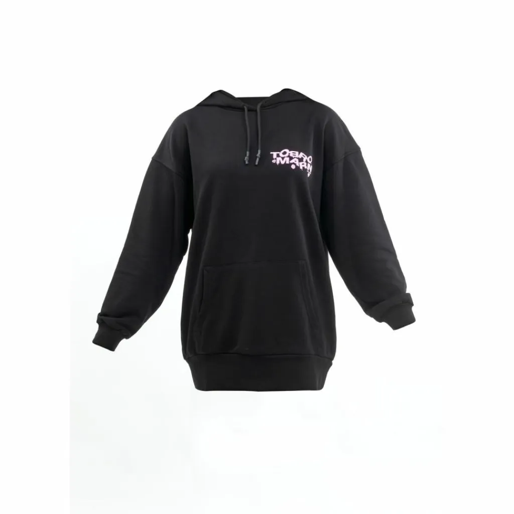 Tom Barron Pullover & Sweats<· WOMEN OVERSIZE FIT TUNIC SWEATSHIRT black
