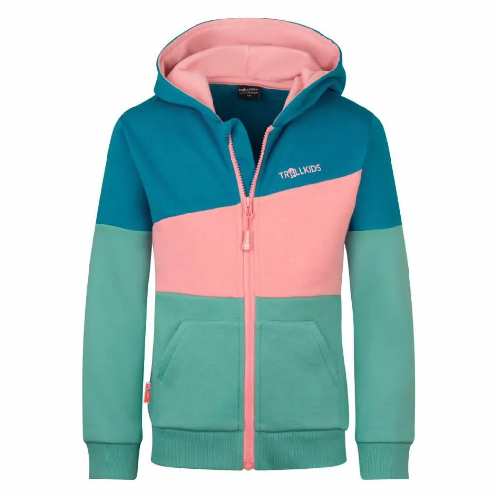 Trollkids Pullover & Sweats<· Alesund aqua nebel-hafenblau-pfingstrose