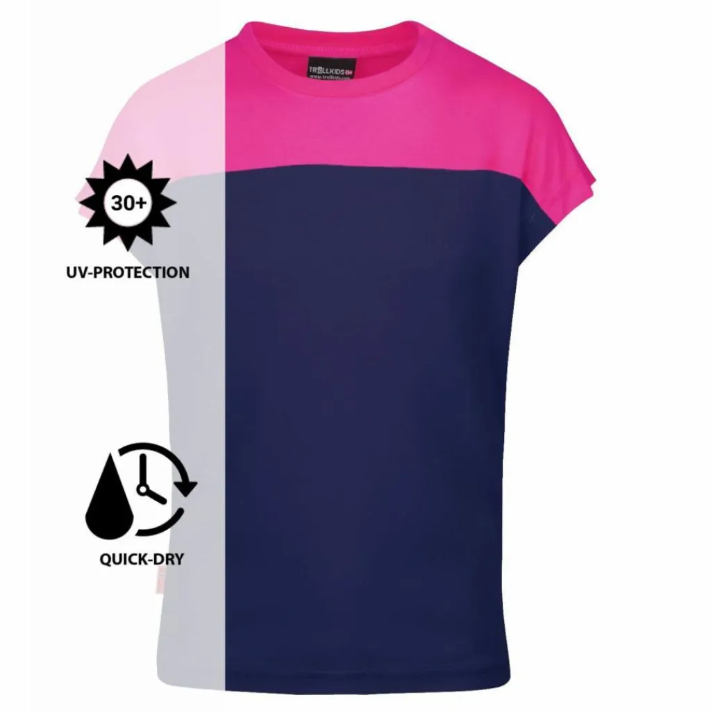 Trollkids Shirts<· Bergen Marineblau/Magenta