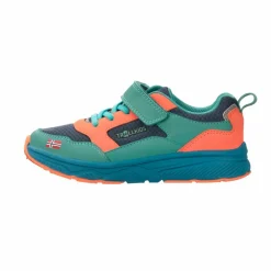 Trollkids Wandern|Sneaker<· Haugesund arktikblau-dunkles navy-gl&uuml;hendes orange