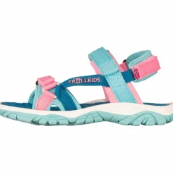 Trollkids Wanderschuhe<· Oslofjord harbor blue-aqua haze-peony rose