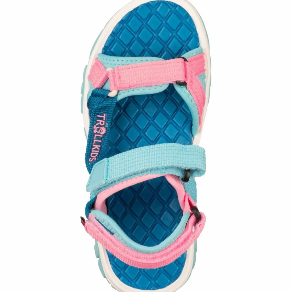 Trollkids Wanderschuhe<· Oslofjord harbor blue-aqua haze-peony rose