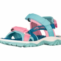 Trollkids Wanderschuhe<· Oslofjord harbor blue-aqua haze-peony rose