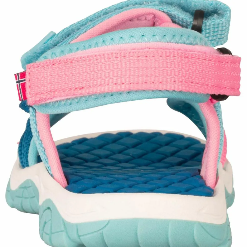 Trollkids Wanderschuhe<· Oslofjord harbor blue-aqua haze-peony rose