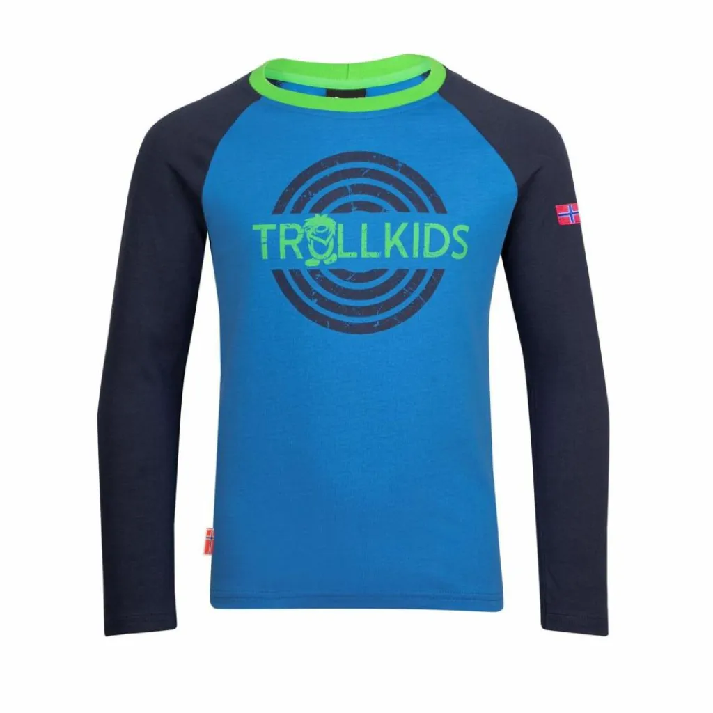 Trollkids Wandern|Shirts<· Preikestolen Mittelblau/Marineblau