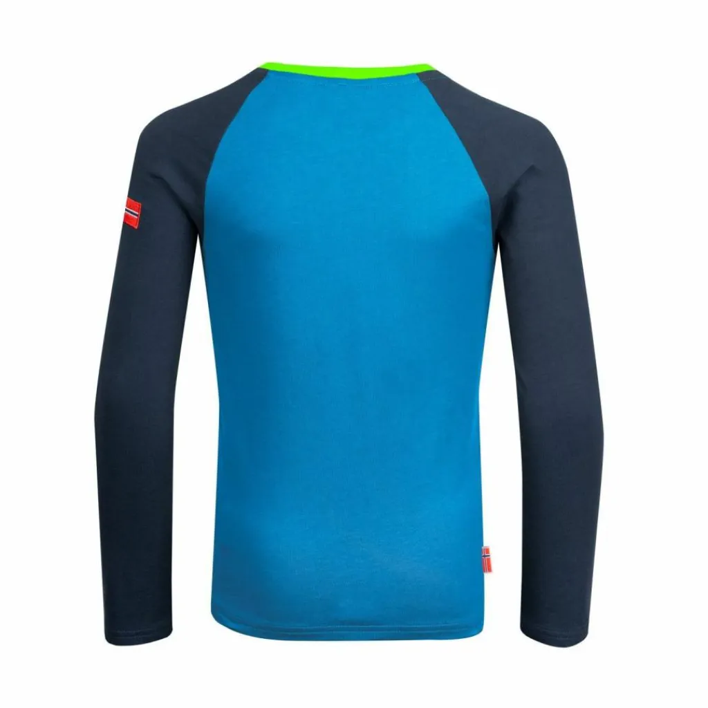 Trollkids Wandern|Shirts<· Preikestolen Mittelblau/Marineblau