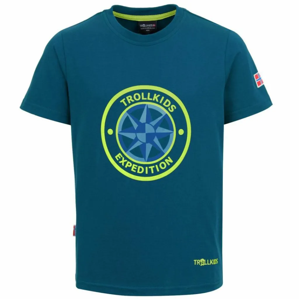 Trollkids Shirts<· Windrose T Petrolgrün/Lime