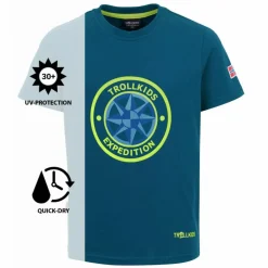 Trollkids Shirts<· Windrose T Petrolgrün/Lime