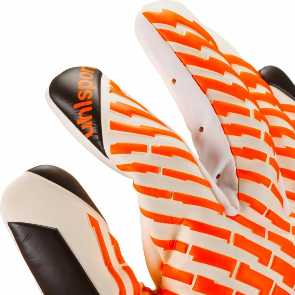 Uhlsport Handschuhe<· FM Soft HN Comp weiß-schwarz-fluo orange