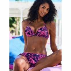 VENICE BEACH Schwimmen|Schwimmen<· Push-Up-Bikini marine-pink bedruckt