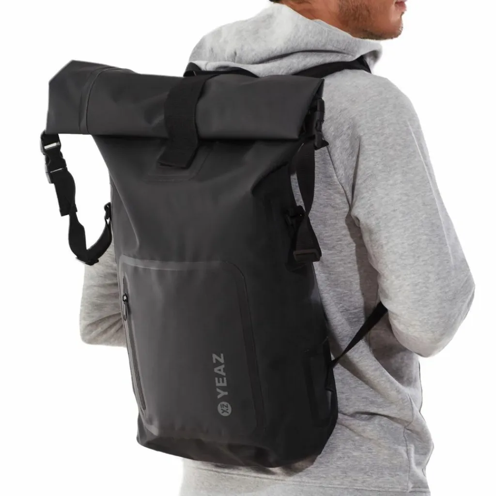 YEAZ Rucksäcke|Rucksäcke<· Wasserfester Rucksack weißes Logo Eclipse Black